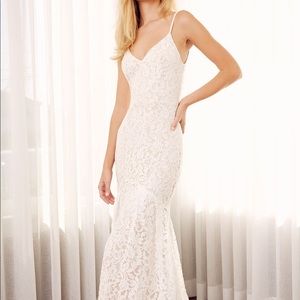 Flynn White Lace Maxi Dress Lulus